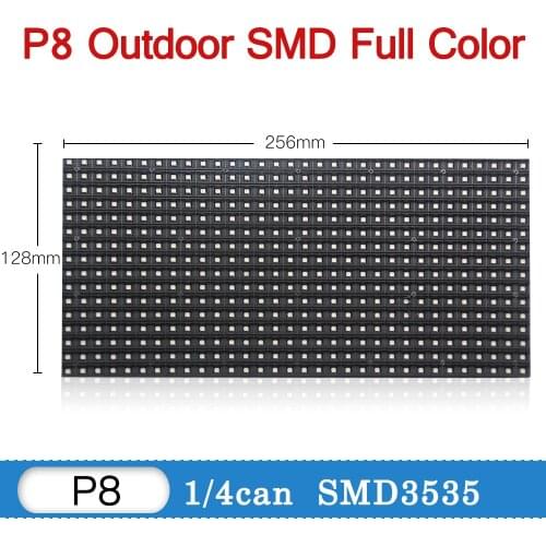 P8 Outdoor Led Display Module Tv Panel Video Wall P8 Sign Board Led Display Wall Screen RGB FULL Color 256*128mm 32*16 pixel
