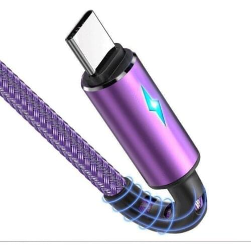 5A Breathing light USB C Cable Quick Charge 3.0 4.0 For Xiaomi Samsung Huawei P30 Mobile Phone Super Fast Charging USB C Cable