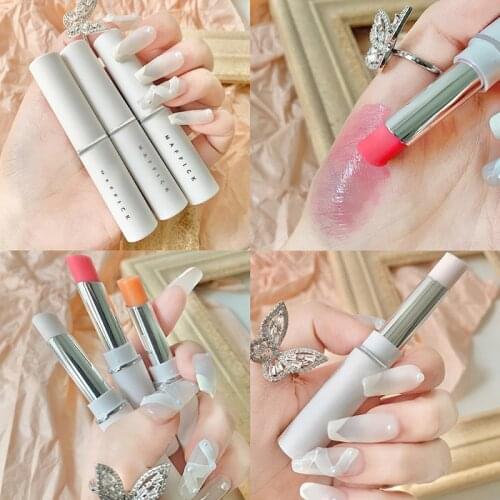 MAFFICK moisturizing lipstick white orange cream temperature change colors long lasting anti crack silky lip balm AC237