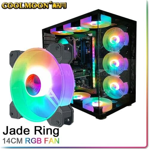 COOLMOON 140mm One PC Fans A-RGB Chassis Fan 140*140 Water Cooler Custom14CM RGB Fan 39.5CFM
