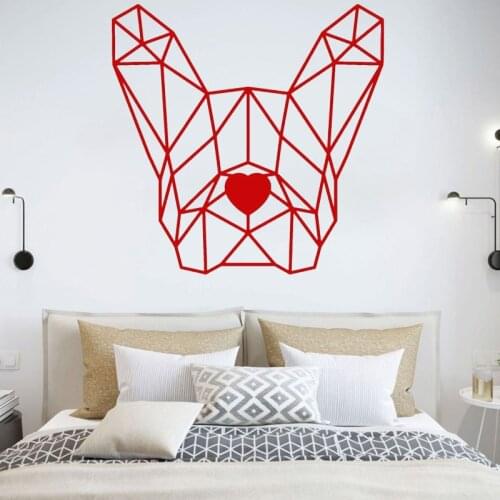 French Bulldog Vinyl Wall Decal Geometric Polygonal Dog Art Stickers Bedroom Decor Pet Mural Patchwork Home Decoration O204