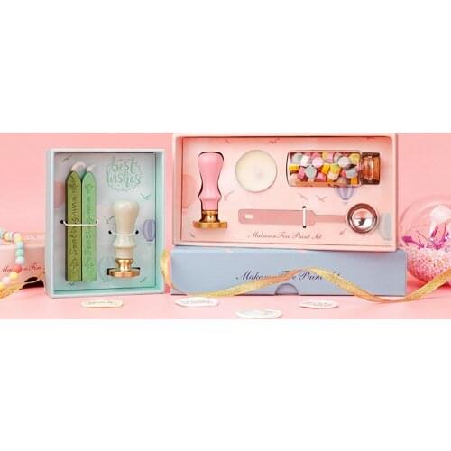 Vintage Craft Sealing Wax Box Set Diy Wedding Invitation Envelope Stamp Wax Sealing Beads Melting Furnace Spoon Gifts Packaging