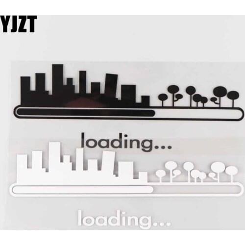 YJZT 22.7×8.3CM Loading Vinyl Car Sticker Decal Decor Funny Cartoon Pattern Black/Silver 4C-0252