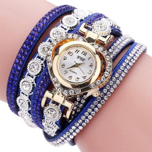 Women Vintage Rhinestone Crystal Bracelet Dial Analog Quartz Wristwatches 2021 Wristwatches Luxury Watch Brand Montre Femme