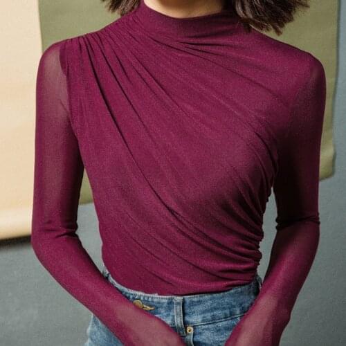 Ballroom Dance Tops Women Adult Long Sleeve Latin Practice Shirt Rumba Tango Samba Salsa Cha Cha Dance Training Clothes DQL4598