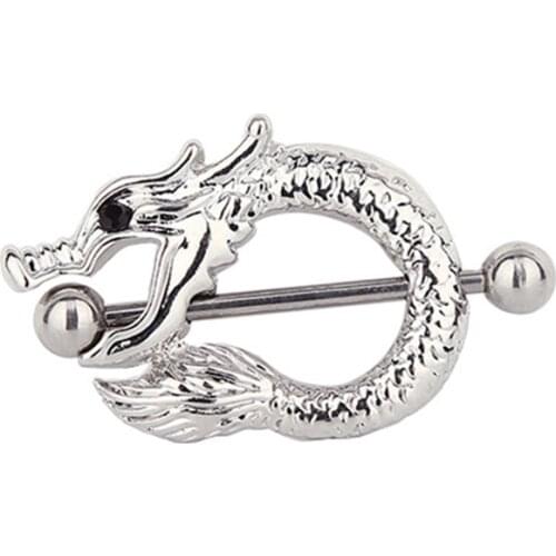 1 PCS Stainless Steel Dragon Nipple Shield Ring for Women Sexy Cool Body Piercing Jewelry