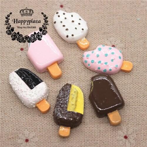 12pcs Mix Colors Kawaii Resin Summer Popsicle Set Simulation Miniature Food Art DIY Phone Case Decoration Accessories