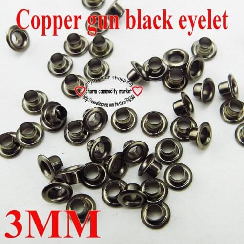 200PCS 3MM gun black copper EYELET button sewing clothes accessory buttons ME-022
