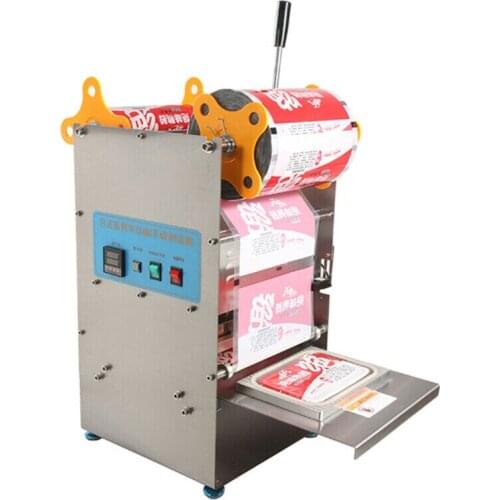 220V Manual Food Tray Sealing Machine, Takeaway Fast Food Snack Box Sealer
