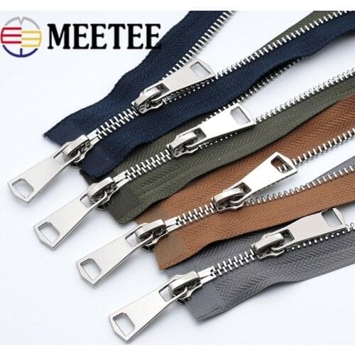 5pcs Meetee 5# Metal Zipper Opend End Long Zip 120cm Double Sliders Lock for Sewing Down Jacket Clothing Coat Accessories