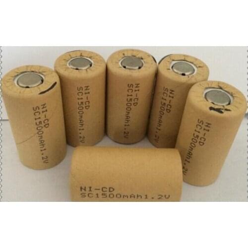 Battery NI-CD SC1500mAh 1.2V 1500mah SC 1500mAh 1.2V rechargeable batteries 5pcs/lot