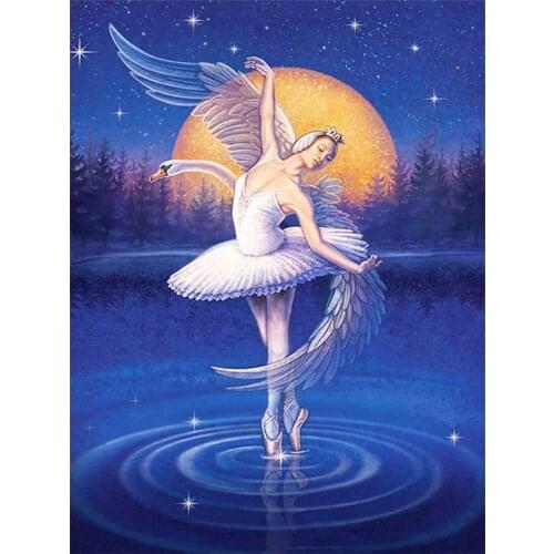 Ballet Swan Woman Diamond Painting Round Full Drill Nouveaute DIY Mosaic Embroidery 5D Cross Stitch Portrait Pattern