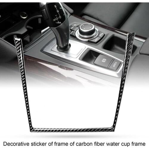 Carbon Fiber Cup Holder Panel Trim Durable Cup Holder Frame Cover for BMW E70 E71 X5 X6 09-13 Accessories