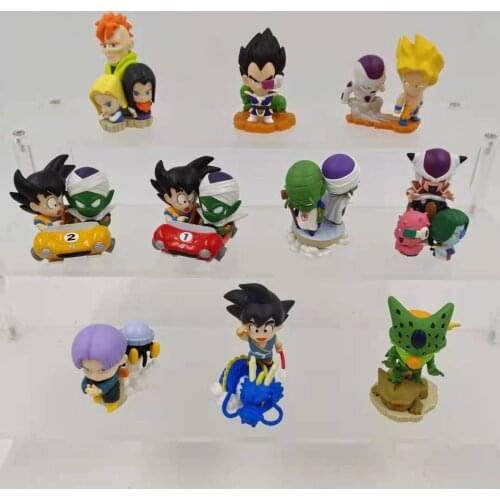 Bandai Dragon Ball Q Version Scene Bick Goku Driving, Cyborg 16 17 18, Sharu and Other Q Version Action Figure Dolls Toy