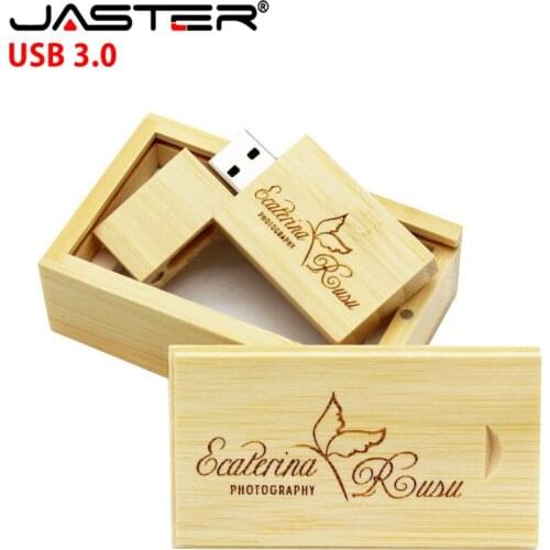 JASTER USB 3.0 promotion Free custom logo wooden Big square block pen drive usb+box 4GB/8GB/16GB/32GB/64GB Maple USB flash drive