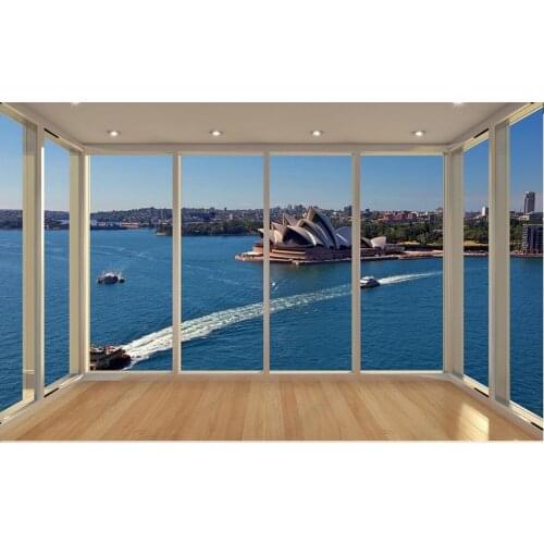 Custom photo murals 3d wallpaper for room Sydney Opera House views 3d landscape wallpaper mural 3d wallpaper