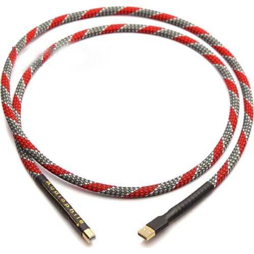 Hi-End QED OCC silver plated USB audio cable data USB cable DAC USB hifi cable A-B usb cable