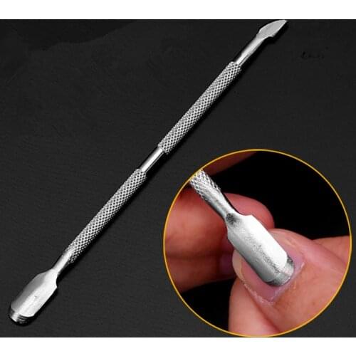 1Pcs Nail Art Tools Stainless Steel Cuticle Pusher Double Head Spoon Remover Tools for Manicure Nail Art Care Pusher