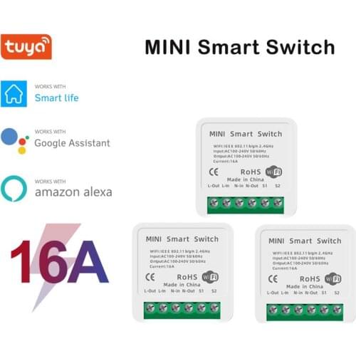 10/16A Mini Smart Wifi DIY Switch Supports 2 Way Control Smart Home Automation Module Work with Alexa Google Home Smart Life App