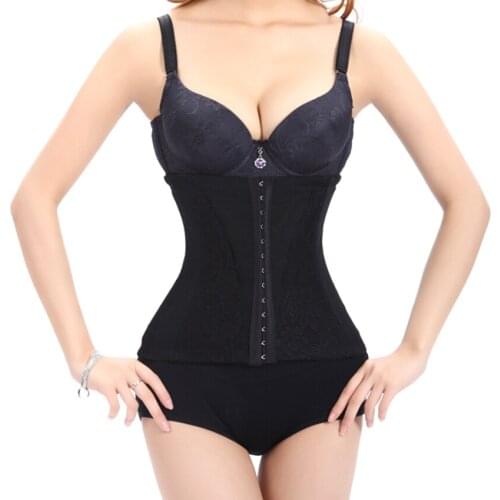 High waist shapers tummy Slimming women stainless steel corset lace underwear for women slips short corsets and bustiers 2015