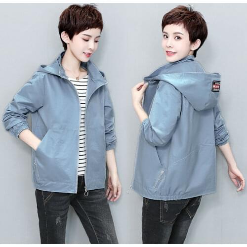 Spring Autumn Short Jackets Womens Casual Loose Coat Tops Female Thin Wild Jacket Women Plus size Outwear Lined/Zipper/Pocket