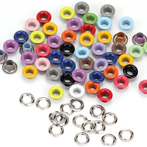 100pcs Hole 8mm Metal Mixed Color Eyelets for Leathercraft DIY Scrapbooking Shoes Belt Cap Bag Tags Clothes Fashion Accessories