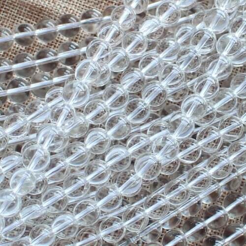Mini. order is $7! 4-20mm White Clear Rock Crystal Quartz Round DIY For Bracelet Making Loose Beads 15"