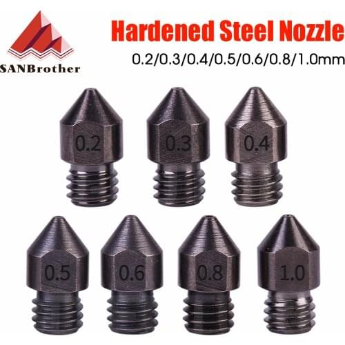 MK7 MK8 Nozzle Super Hard Steel Mold Corrosion-Resistant Extruder Threaded 1.75mm 3D Printer for Ender 3 Sapphire Pro