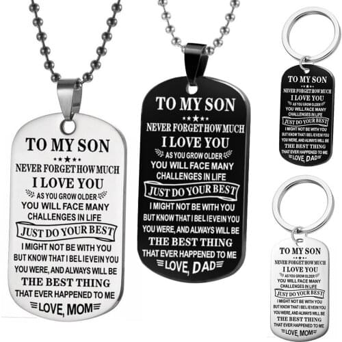 Fashion Kids Necklace To My Son Daughter Grandson Granddaughter Love Mom Dad Grandma Granddad Family Necklaces