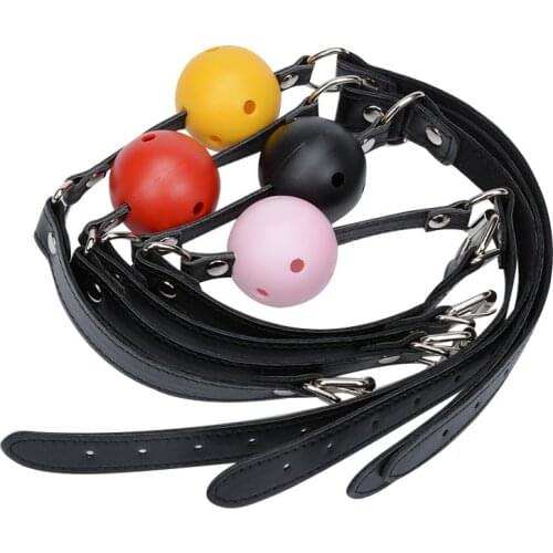 4 Colors Soft Safety Silicone Open Mouth Gag Ball Bondage Restraints Sex Toys For Women Slave Gag With Open Holes For Couples