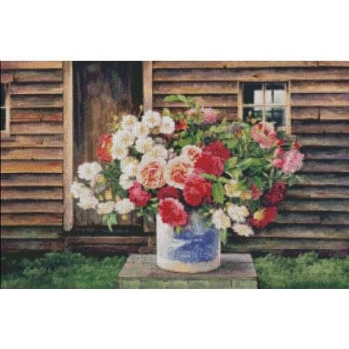 Romantic Fresh Flowers Full Court Top Quality Embroidery Needlework 14CT Unprinted Cross Stitch Kits DIY Art Handmade Home Decor
