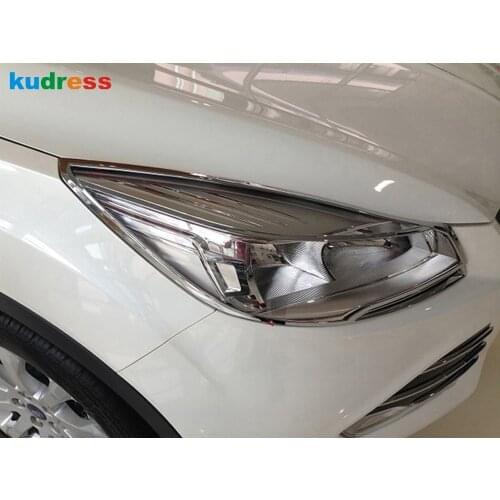 For Ford Escape Kuga 2012 2013 2014 2015 2016 3rd Ge Chrome Head Light Lamp Cover Trim Headlight Frame Trim Car Accessories 2pcs