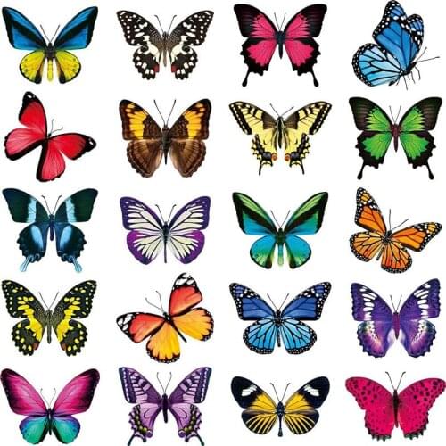 3D Butterfly Wall Decor Butterfly Window Stickers Anti-Collision Window Clings Decals Reusable Stained Glass Window Film