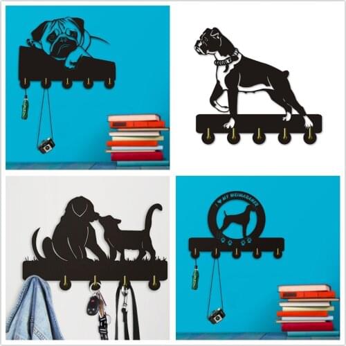 Dog dachshund Wall Hook Sausage dog Welcome Animals Hanger Wie Coat Rack Wooden Key Holder Umbrella Household Pet Shop Decor