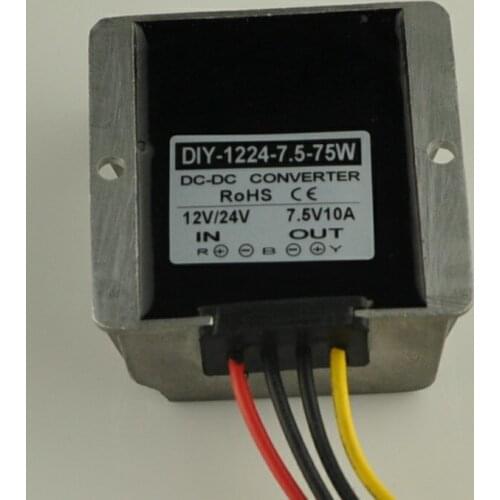 12V24V(10-40V)Step Down 7.5V 10A 75W DC DC Converter Buck Module Car Power Converter Supply Adapter Voltage Regulator Waterproof