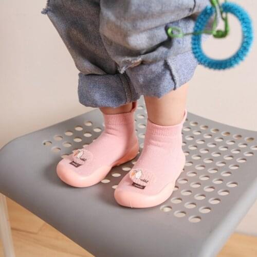 Pink Cute Cartoon Baby Shoes Kintted Newborn Girl Slipper Children Casual Shoes Baby Socks Shoes Baby Sneakers Toddler Boy Shoes