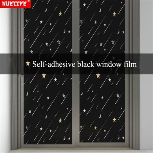Black star self-adhesive paper opaque glass film home sunscreen sunshade room bedroom window balcony film