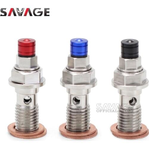 Motorcycle Brake Cylinder Brake Caliper Banjo Bolt Air Bleed Screw Stainless Steel Brake Cylinder Oil Hose Screw Nipple Cap Dust