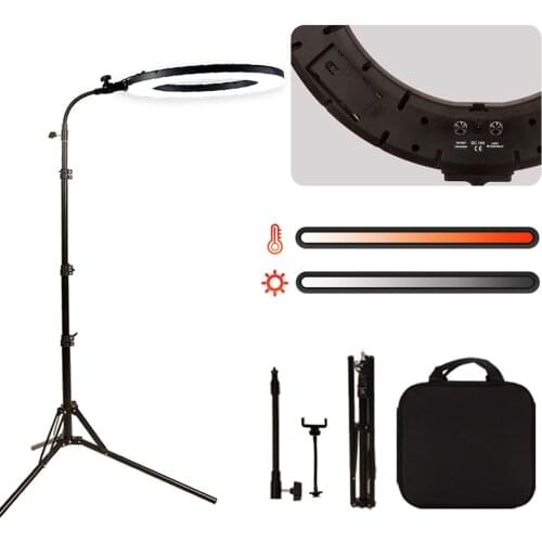 GSKAIWEN 18"60W LED Beauty Light Eyebrow Tattoo Lamp Makeup Ring Light Dimmable Photography Studio Video Light with Battery Slot