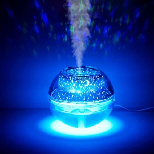 Ultrasonic Star Projector Air Humidifier 500ML Aroma Essential Oil Diffuser For Home Car Fogger Mist Maker With LED Night Lamp