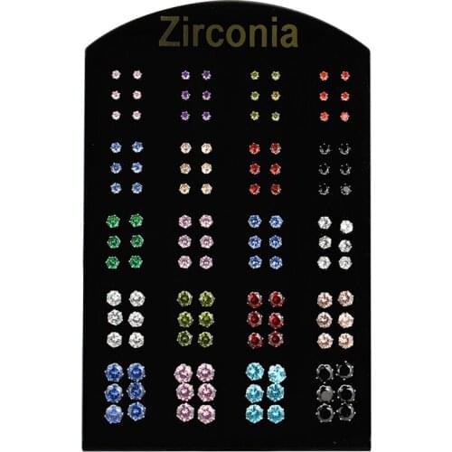 IF YOU Fashion 5 Pairs Colorful Crystal Zircon Stud Earrings Sets Elegant Earrings Jewelry For Women Jewelry Earring Sets 2019
