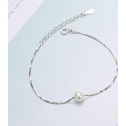 Daisies 1pc Pearl Bracelet 925 Sterling Silver Bracelet for Women Charm Statement Jewelry Pulseiras Femininas
