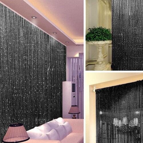 1M*2M Curtain String Door Window Room Panel Glitter Tassel String Line Door Window Curtain Room Divider Home Decoration 250gE