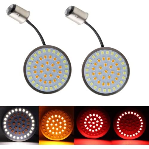1Pair Motorcycle Led Turn Signals Kit for Harley Road Glide Touring Sportster with 1156 1157 Base White/Amber Led Turn Signal