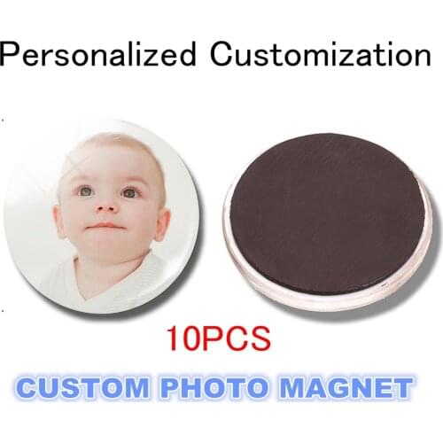 10pcs Personal Custom 30MM Fridge Magnet Photo of Your Lovers Baby Kids Family Glass Magnetic Refrigerator Stickers Holder Decor