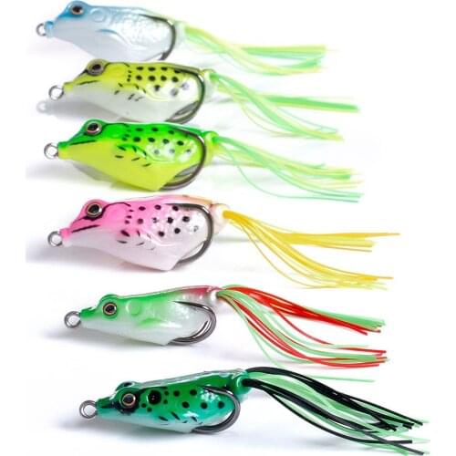 18pcs/Set Soft Frog Lure Set Top Water Floating Fishing Bait Swimbait Bionic Lures Plastic Crankbait Saltwater Freshwater