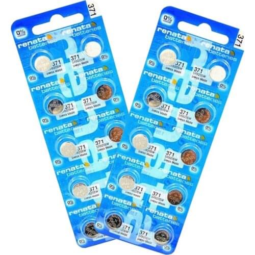20Pcs/2packs Renata Brand 371 1.55V Button Cell Batteries SR920SW LR69 LR920 AG6 Watch Battery