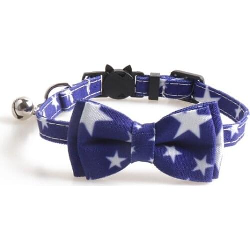 55PCS / LOT Pet Collar Five-Pointed Star Cat Collar Bow With Bells Cat Bow Tie Pet Accessories
