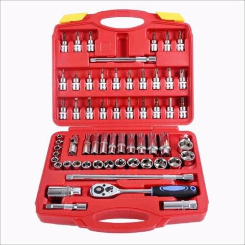 61pcs 3/8" Car Repair Tools Mechanic Tools Set Socket Wrench Tools for Auto Ratchet Spanner Screwdriver Socket Set Hex Key