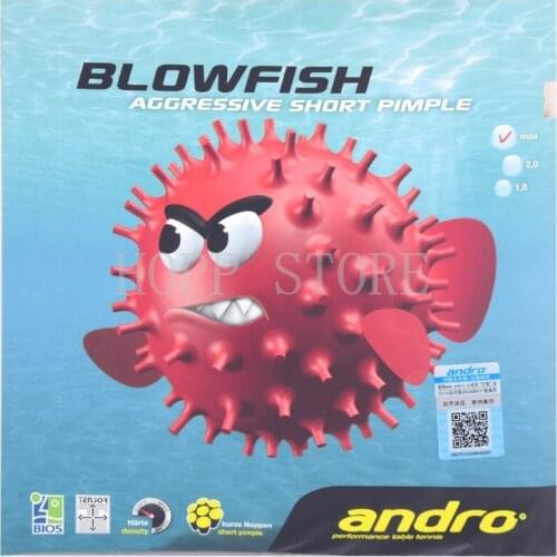 Andro Blowfish aggressive table tennis rubber short pimples out Andro ping pong sponge